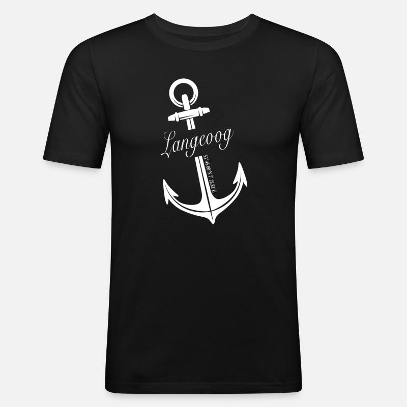 Langeoog - Männer Slim Fit T-Shirt - Schwarz