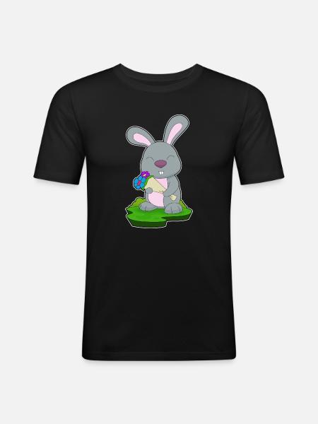 Bunny Bouquet - Men's Slim Fit T-Shirt - black