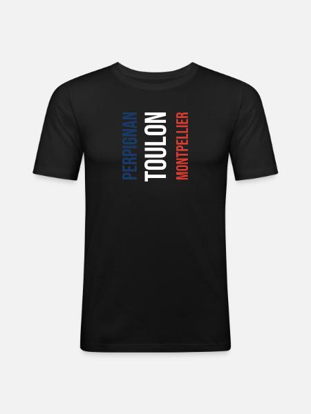 Perpignan - Toulon - Montpellier (France Trip) - Men's Slim Fit T-Shirt - black