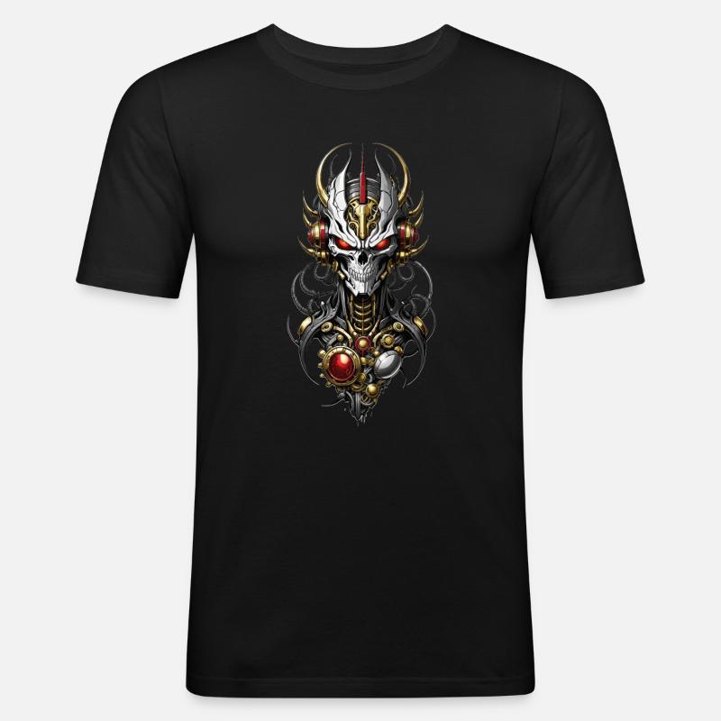 Devilnator - Männer Slim Fit T-Shirt - Schwarz