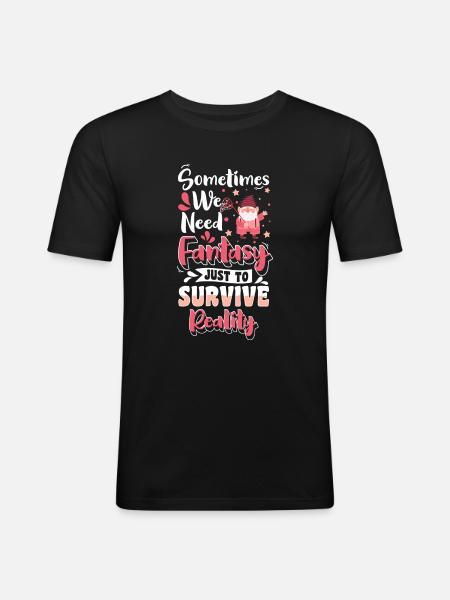 Pointed cap garden cute - Men's Slim Fit T-Shirt - black