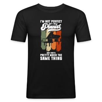 Musiker Komponist Klassische Musik - Männer Slim Fit T-Shirt - Schwarz - Vorne - Nik (191cm)