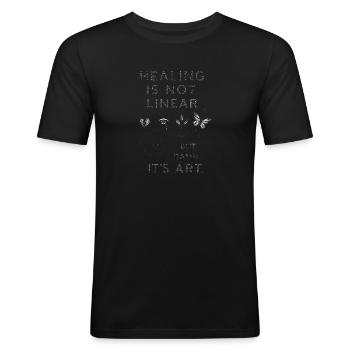 Healing Statement - Männer Slim Fit T-Shirt - Schwarz - Vorne - Nik (191cm)