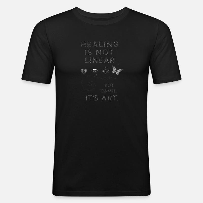Healing Statement - Männer Slim Fit T-Shirt - Schwarz