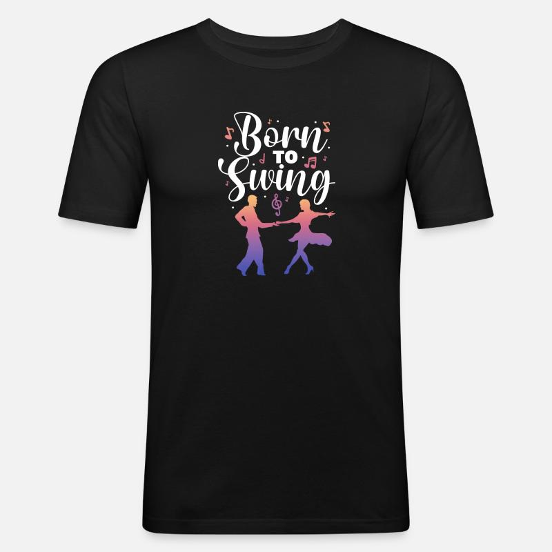 Né pour se balancer - T-shirt près du corps Homme - noir