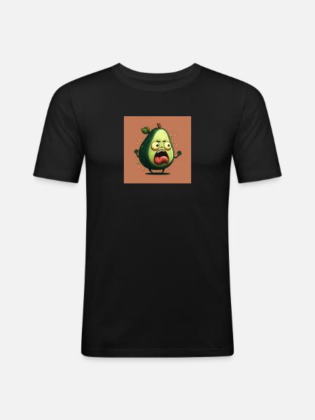 Weird Angry Avocado - Cutefruitz - Männer Slim Fit T-Shirt - Schwarz