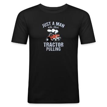 Tractor Pulling Tractor Driver Tractor Puller - Männer Slim Fit T-Shirt - Schwarz - Vorne - Nik (191cm)