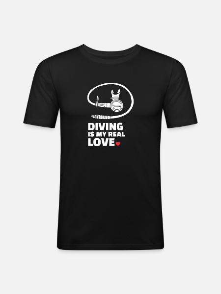 I love diving - Men's Slim Fit T-Shirt - black