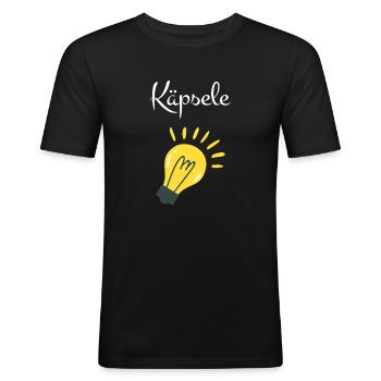 Käpsele für schlaue schwäbische Studenten - Männer Slim Fit T-Shirt - Schwarz - Vorne - Nik (191cm)