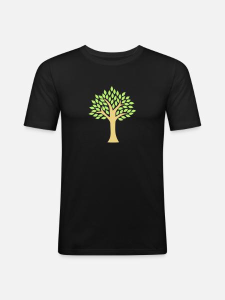 Tree - Men's Slim Fit T-Shirt - black