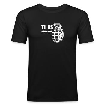 Grenade - Armes et Munitions - T-shirt près du corps Homme - noir - Devant - Nik (191cm)