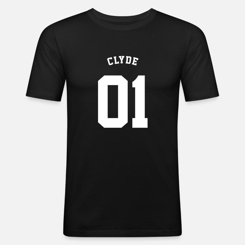 CLYDE - Männer Slim Fit T-Shirt - Schwarz