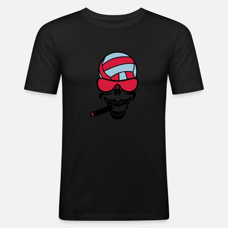 volleyball waterpolo cigar smile - Men's Slim Fit T-Shirt - black