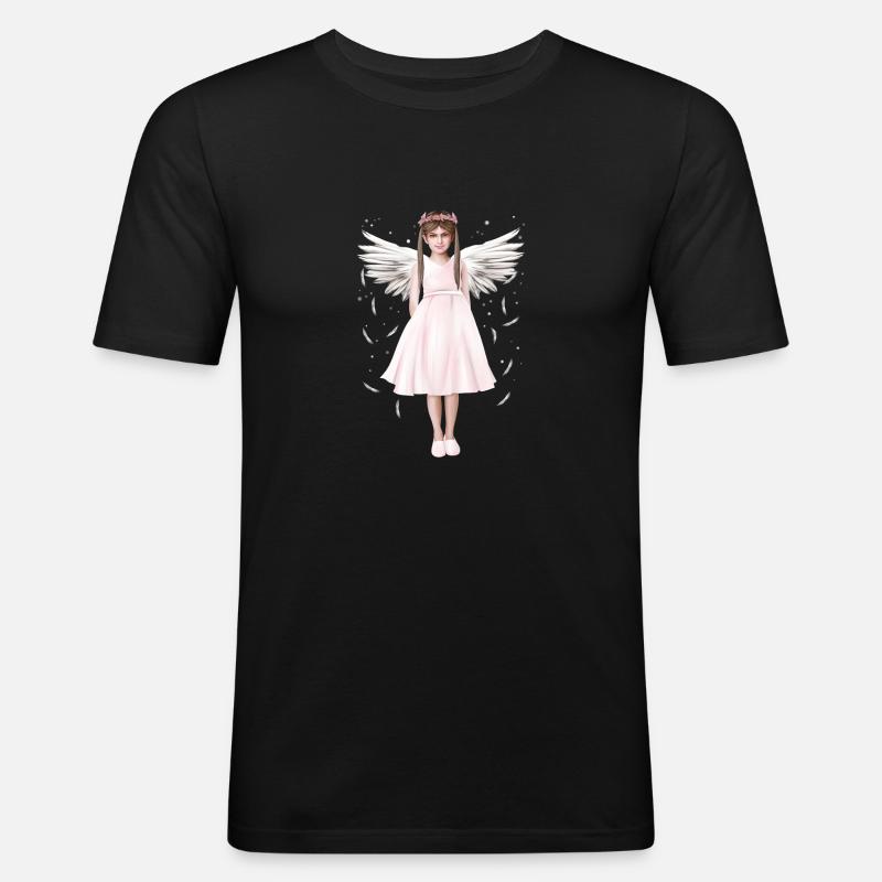 Engel oder (B)Engel - Männer Slim Fit T-Shirt - Schwarz