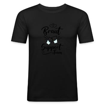 braut support team kurze - Männer Slim Fit T-Shirt - Schwarz - Vorne - Nik (191cm)