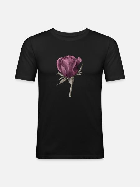 Rose flower - Men's Slim Fit T-Shirt - black