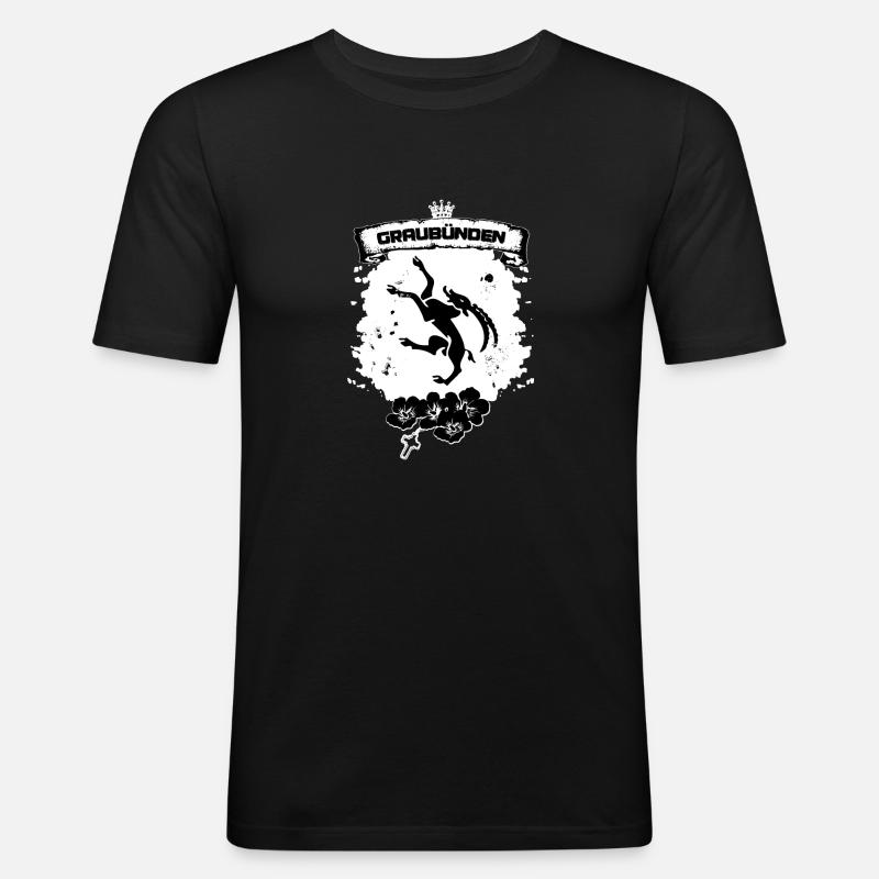 Graubünden - Männer Slim Fit T-Shirt - Schwarz