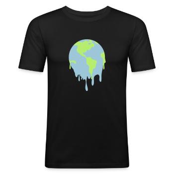 melting land - Men's Slim Fit T-Shirt - black - Front - Nik (191cm)