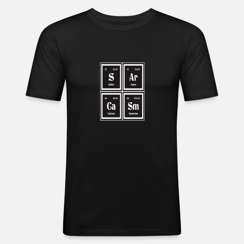 Sarkasmus | Periodensystem der Elemente - Männer Slim Fit T-Shirt - Schwarz
