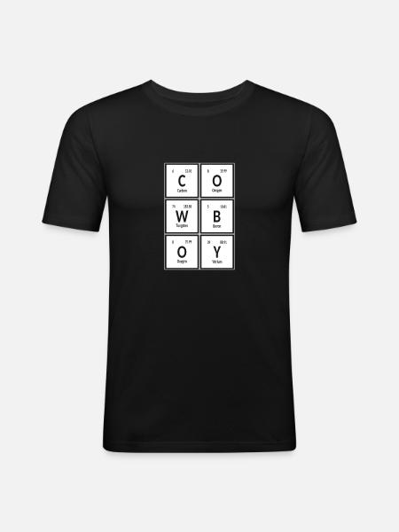 Cowboy | Periodic Table of Elements - Men's Slim Fit T-Shirt - black