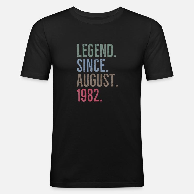 Legende seit August 1982 - Männer Slim Fit T-Shirt - Schwarz