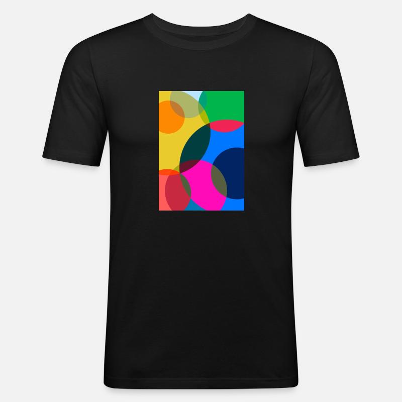 Abstrakte Malerei - Männer Slim Fit T-Shirt - Schwarz