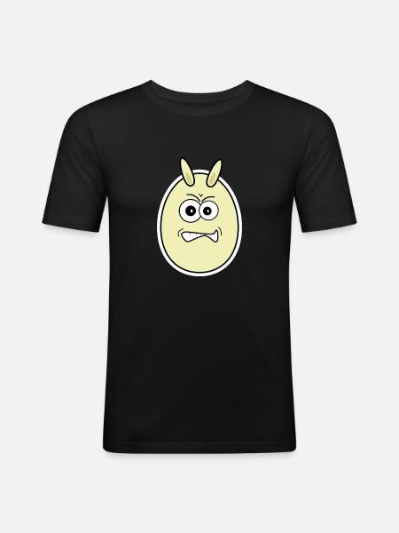 lustiges EI mit Ohren - Männer Slim Fit T-Shirt - Schwarz