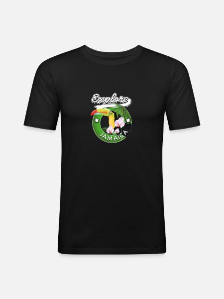 Explore Jamaica - Men's Slim Fit T-Shirt - black