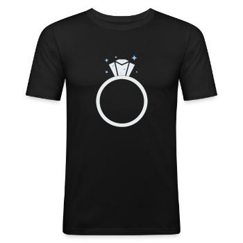 Diamant Ehering - Männer Slim Fit T-Shirt - Schwarz - Vorne - Nik (191cm)