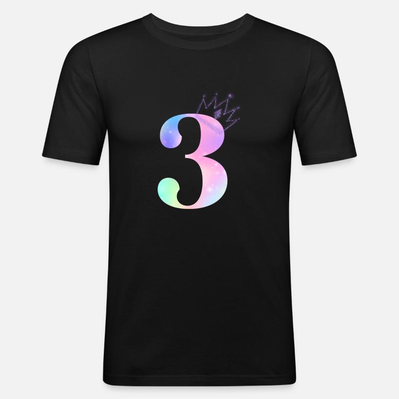 Regenbogen zum 3. Jubiläum - Männer Slim Fit T-Shirt - Schwarz
