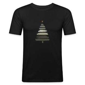 Christmas Tree - Men's Slim Fit T-Shirt - black - Front - Nik (191cm)
