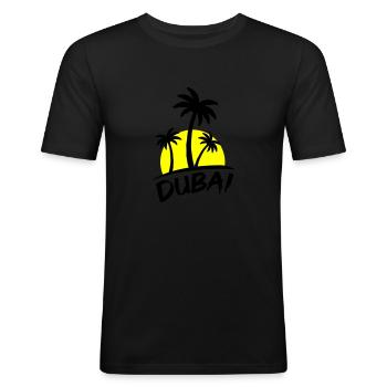 Dubai - Men's Slim Fit T-Shirt - black - Front - Nik (191cm)