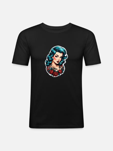 Rockabilly / Pin-up / 50s - Men's Slim Fit T-Shirt - black