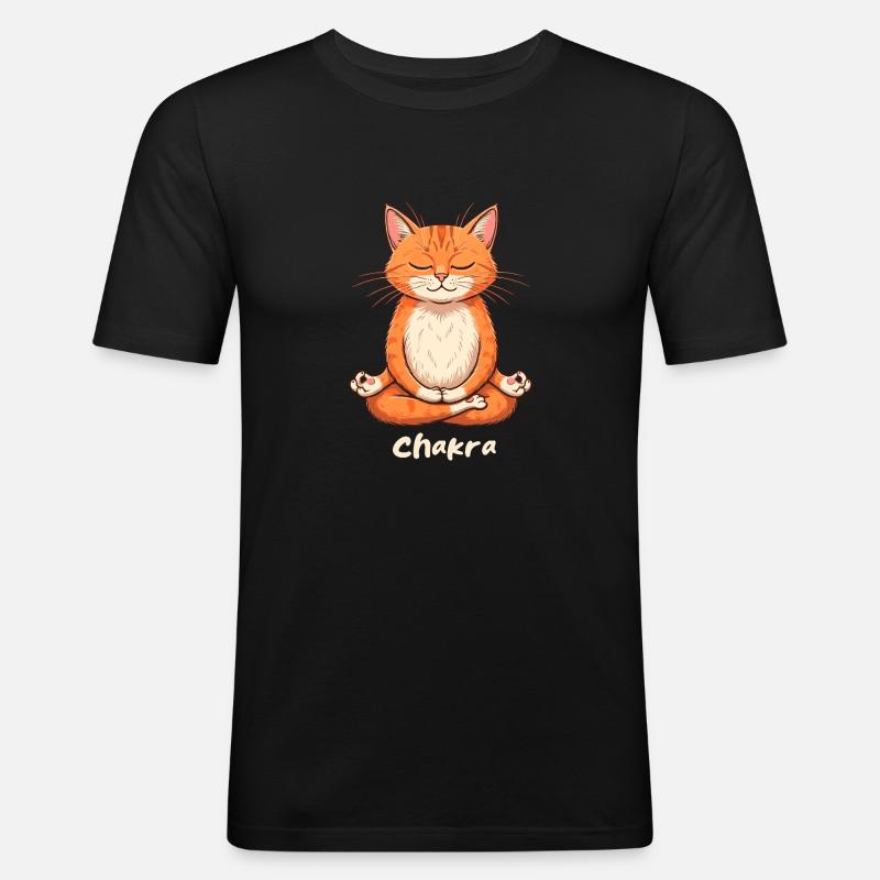Chakra - Männer Slim Fit T-Shirt - Schwarz