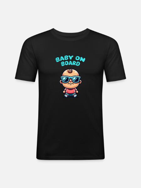 baby comic sonnenbrille - Männer Slim Fit T-Shirt - Schwarz