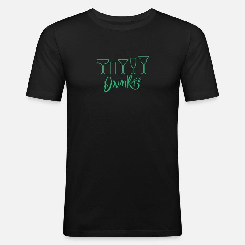 Getränke Galore Drinks - Männer Slim Fit T-Shirt - Schwarz