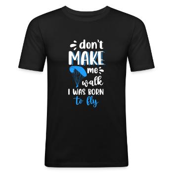 Fallschirm Hängegleiter - Männer Slim Fit T-Shirt - Schwarz - Vorne - Nik (191cm)