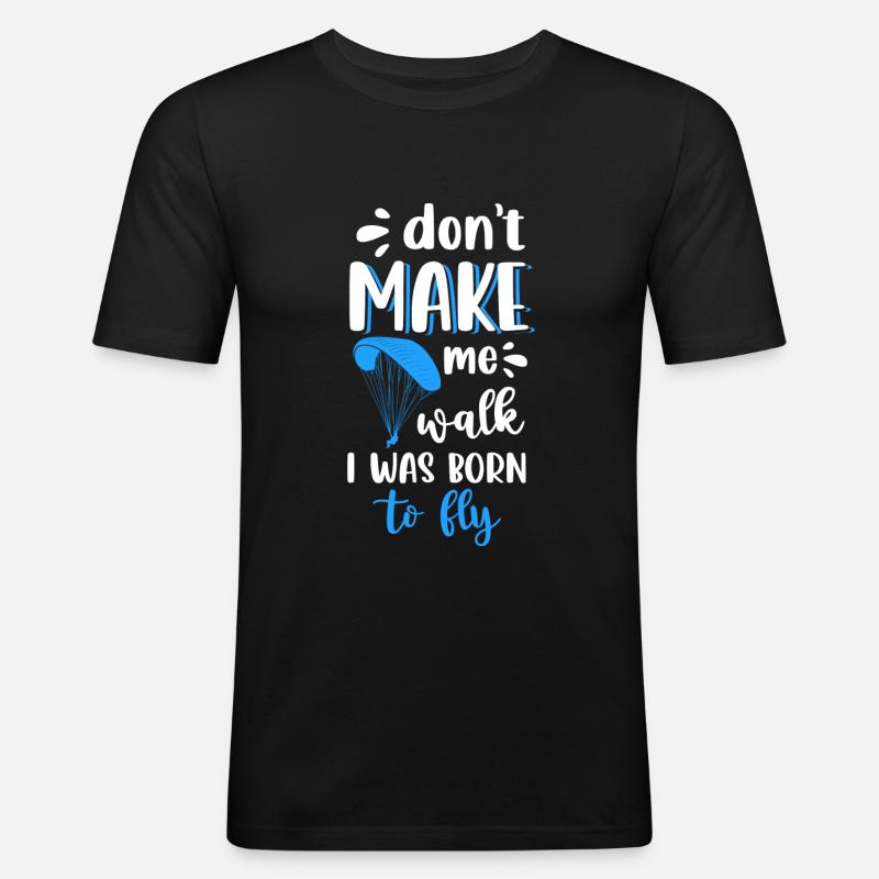 Fallschirm Hängegleiter - Männer Slim Fit T-Shirt - Schwarz