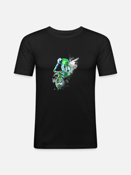 Downhill action - Men's Slim Fit T-Shirt - black