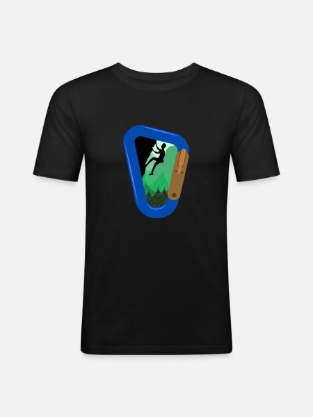 Mountain Climbing Rock Climbing - Men's Slim Fit T-Shirt - black