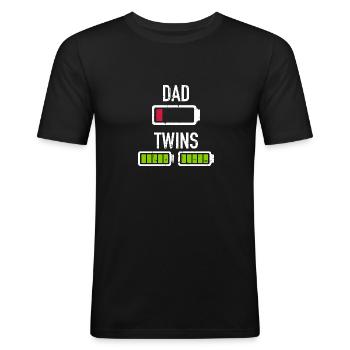 Zwillinge - Männer Slim Fit T-Shirt - Schwarz - Vorne - Nik (191cm)
