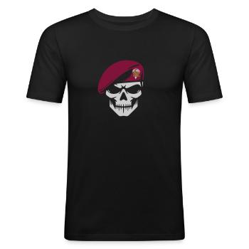 Paratrooper - Men's Slim Fit T-Shirt - black - Front - Nik (191cm)