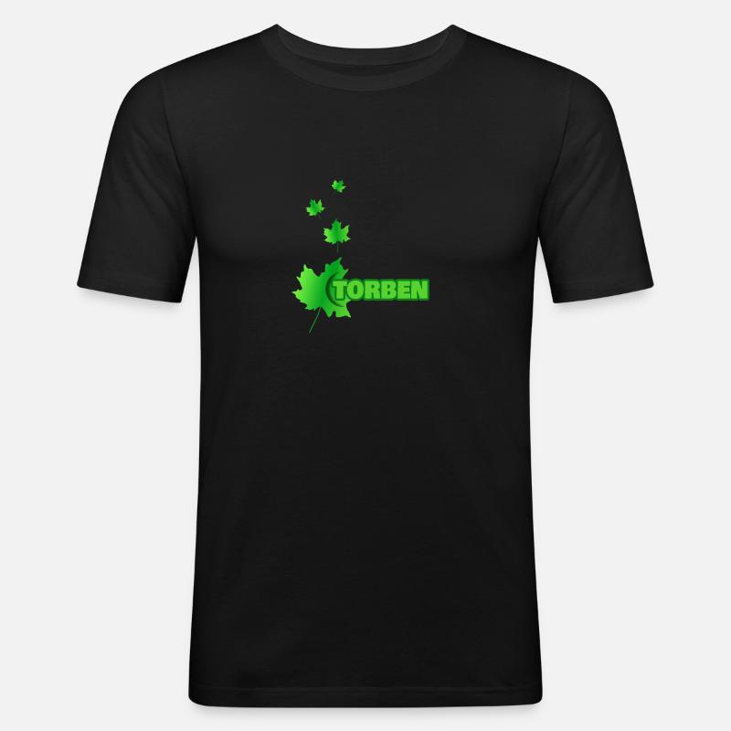 Torben - Männer Slim Fit T-Shirt - Schwarz