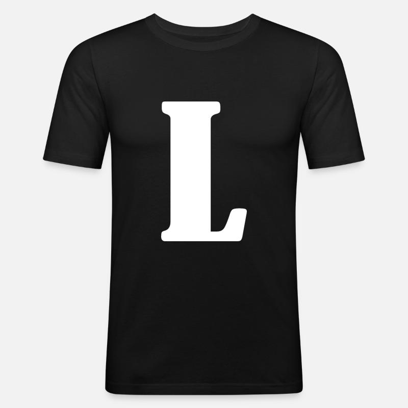 L - Männer Slim Fit T-Shirt - Schwarz