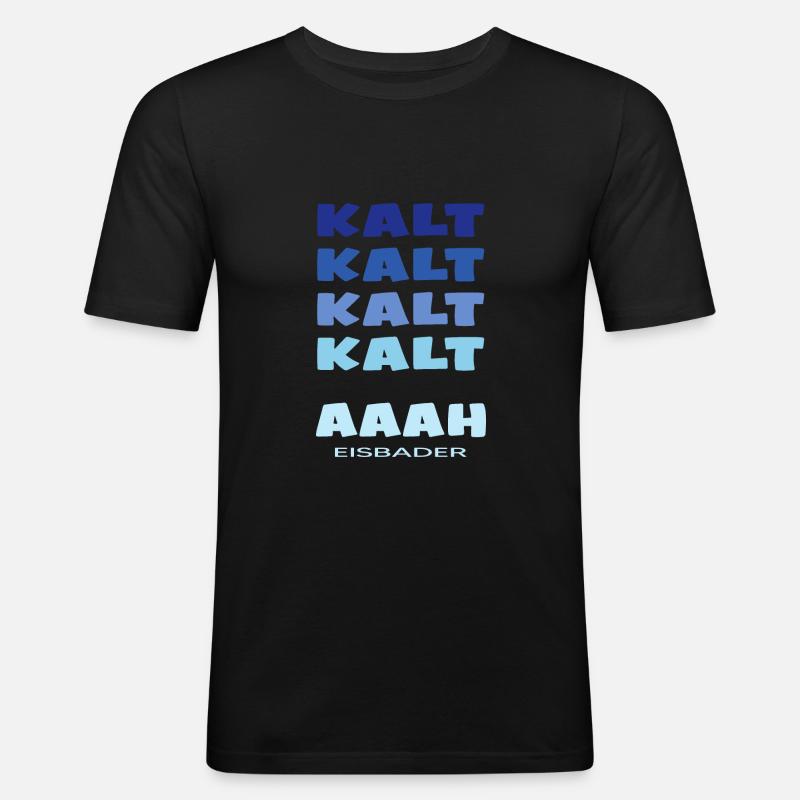 eisbaden winterbader cool icebath kälteresistent - Männer Slim Fit T-Shirt - Schwarz
