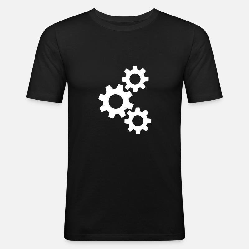 Gears that interlock - Men's Slim Fit T-Shirt - black