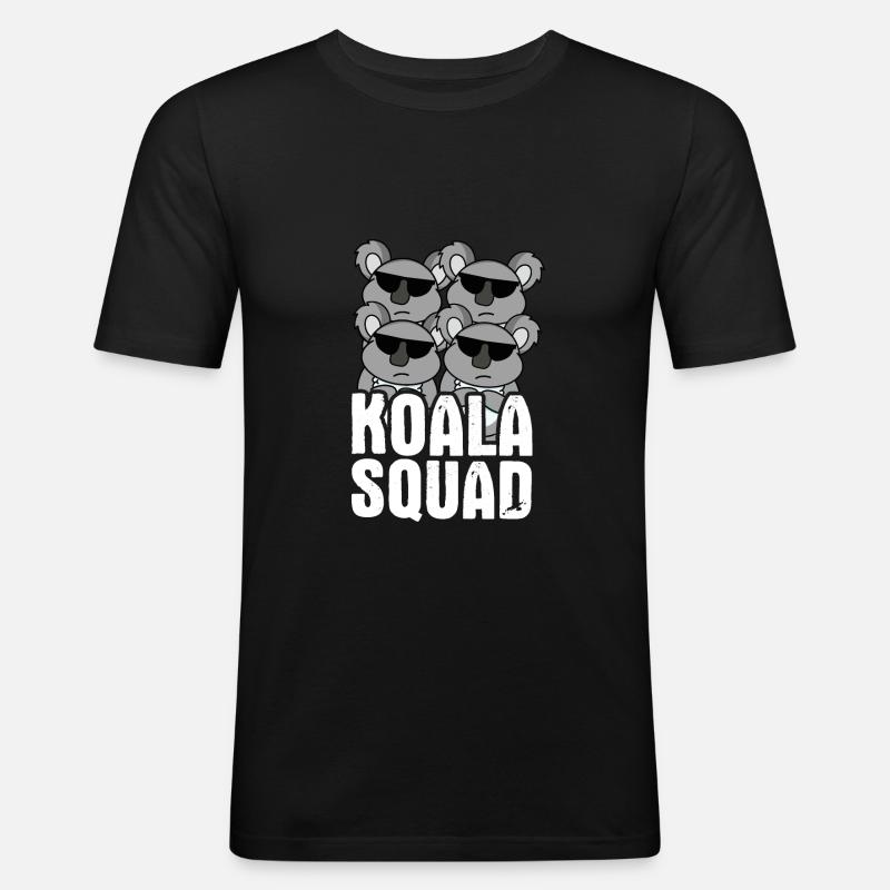 Koala Squad Spruch - Männer Slim Fit T-Shirt - Schwarz