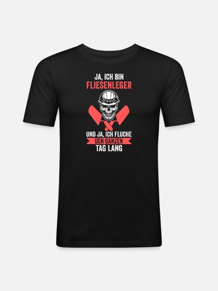 Fliesenleger Beruf Plattenleger Geschenk - Männer Slim Fit T-Shirt - Schwarz