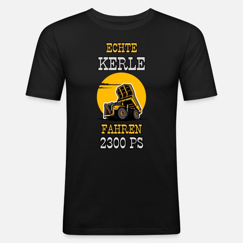 Muldenkipper - Männer Slim Fit T-Shirt - Schwarz