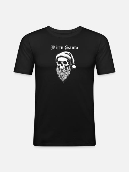 Schmutziger Weihnachtsmann - Männer Slim Fit T-Shirt - Schwarz